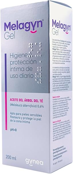 Gynea Melagyn Gel Íntimo Calmante 200ml - Con Aceite de Árbol de Té - Para la Higiene y Protección Íntima Diaria - 1