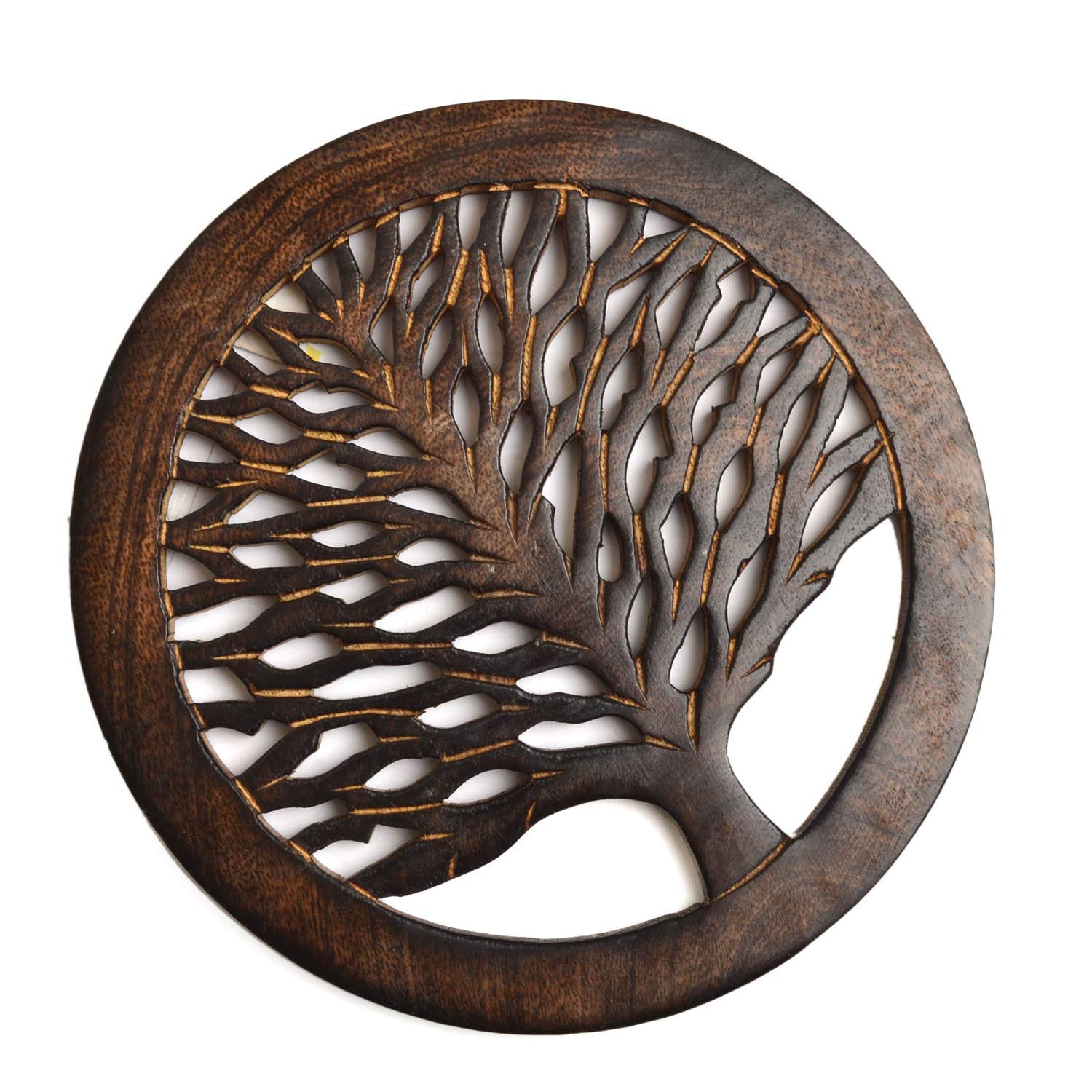 WILLART Wooden Tea Pot Trivet | Teapot Coaster | For Hot Pots, Pans, Dishes | Kitchen, Table Decor, Accessory (Set of 2 Coasters)