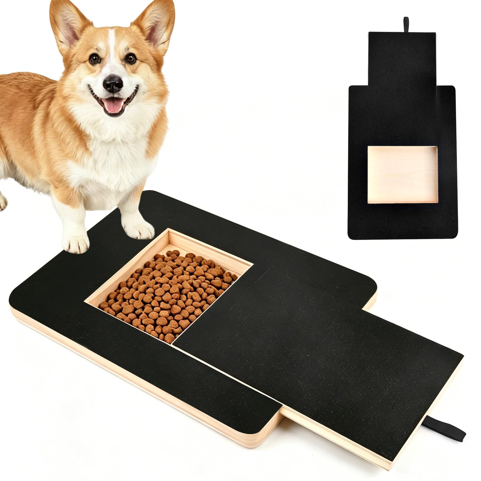 Dog Scratch Board for Nails, Multifunctional Dog Nail Scratchboard with Built-in Snack Box for Pet, Solid Puppy Nail Grinding Pad Dogs Scratch Pad Nails f-or Safe and Easy Pet Na-il Trimming at Home