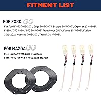 Vista 3 de NuIth Adaptador de altavoz de puerta delantera de 6.5 pulgadas Anillo espaciador con conector de arnés de altavoz para Ford F150 2015-2022, soporte