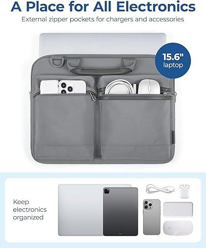 Miniatura 3 de BAGSMART Carring Funda para laptop de 15 a 16 pulgadas con correa para el hombro, bolsa protectora para laptop de 15.6 pulgadas para hombres y