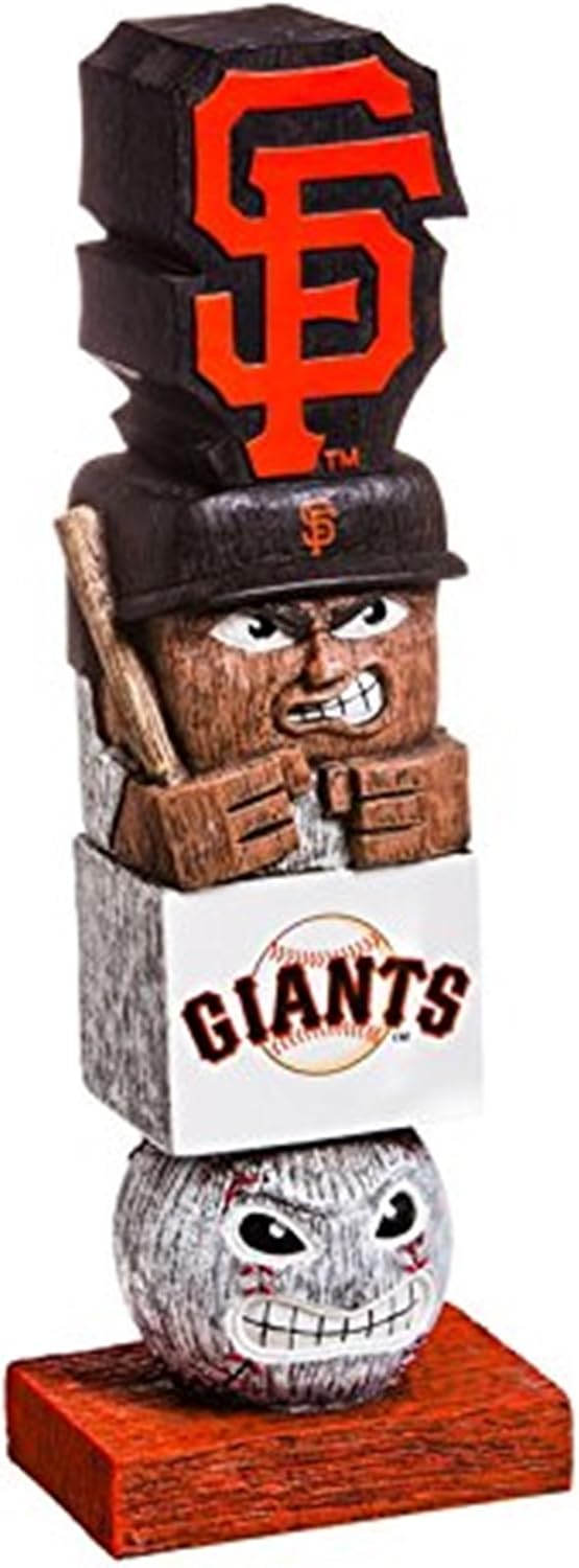 San Francisco Giants Team Garden Statue Tiki Tiki Totem, Hand Crafted Resin, 16 Inch Tall, Indoor Outdoor Decorative Mascot Figure, Officially Licensed
