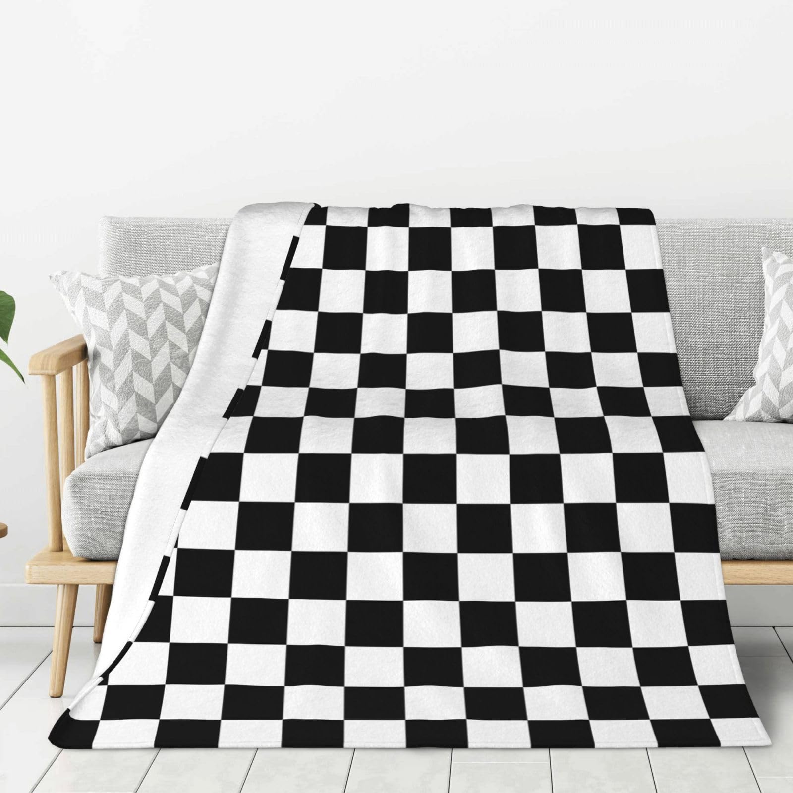 Couverture douce de camping et voyage plaid écossais pour lit et canapé