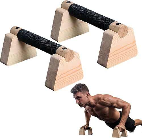 Barras de paraletas, 2 piezas de equipo de calistenia de madera con base antideslizante para entrenamiento de mano, barras de flexión, barra de