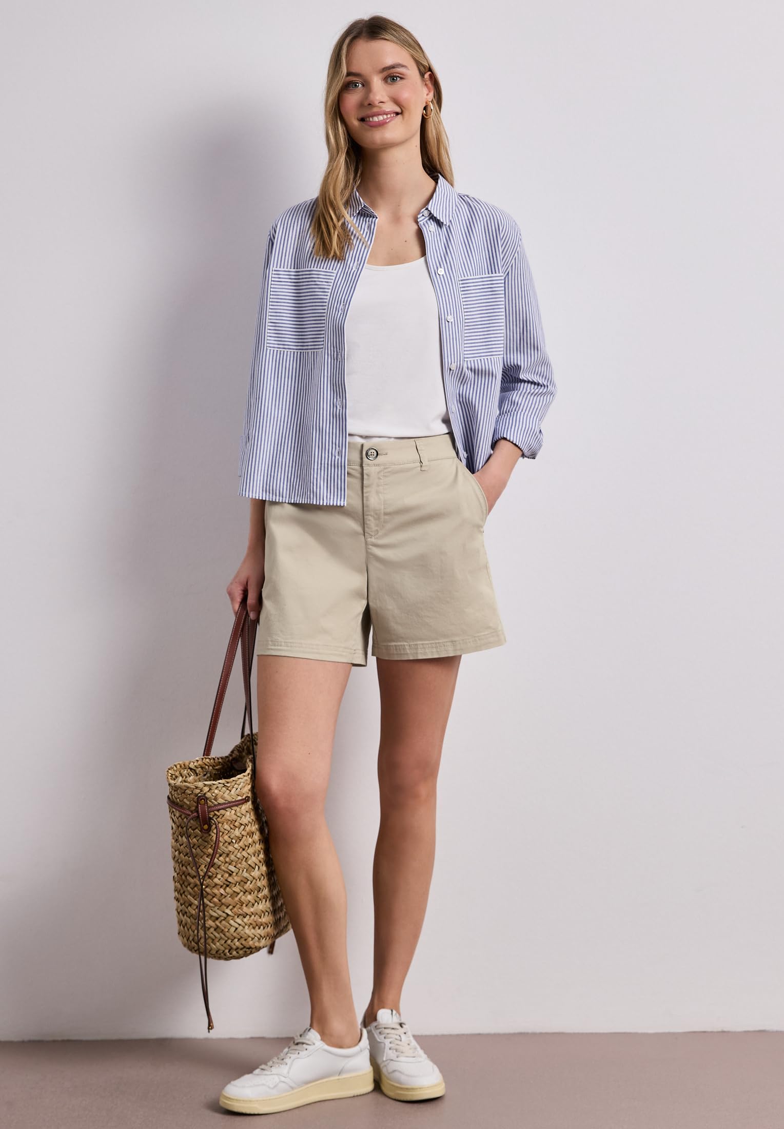 Street One Mid Waist Chino Shorts im Casual Fit