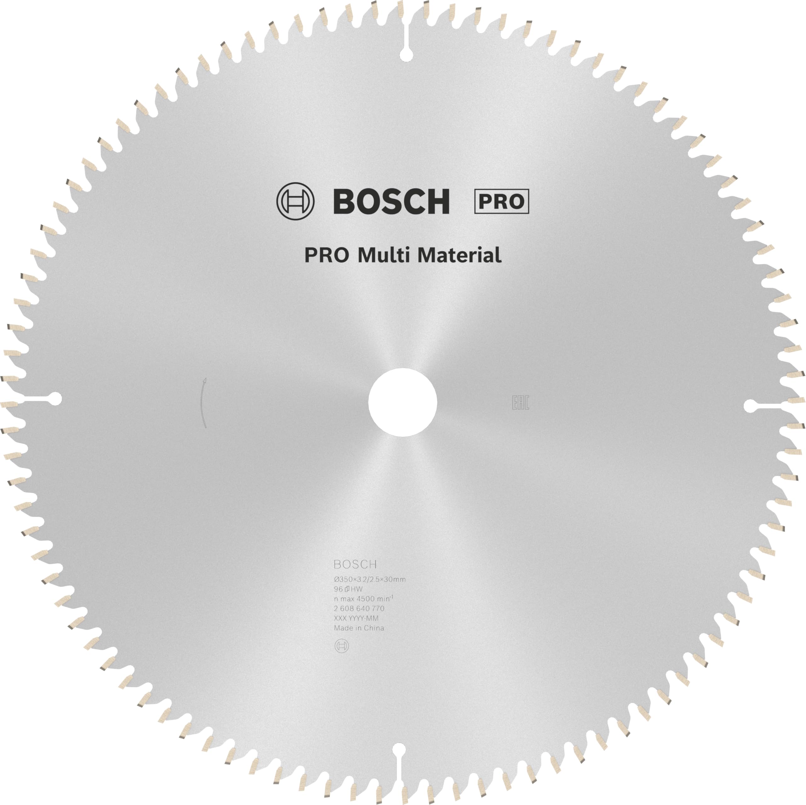 Bosch 2608640770 Multi Material Circular Saw Blade, 350mm x 3.2mm x 30mm, 90 Teeth, Blue