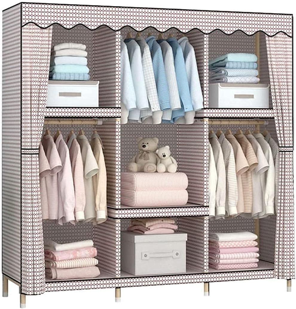 Open Wardrobe Fabric Wardrobe Princess Room Baby Wardrobe Dividers Stable Portable Wardrobe Clothes Rack (Size : 168 170 45CM) (168 * 150 * 45CM)