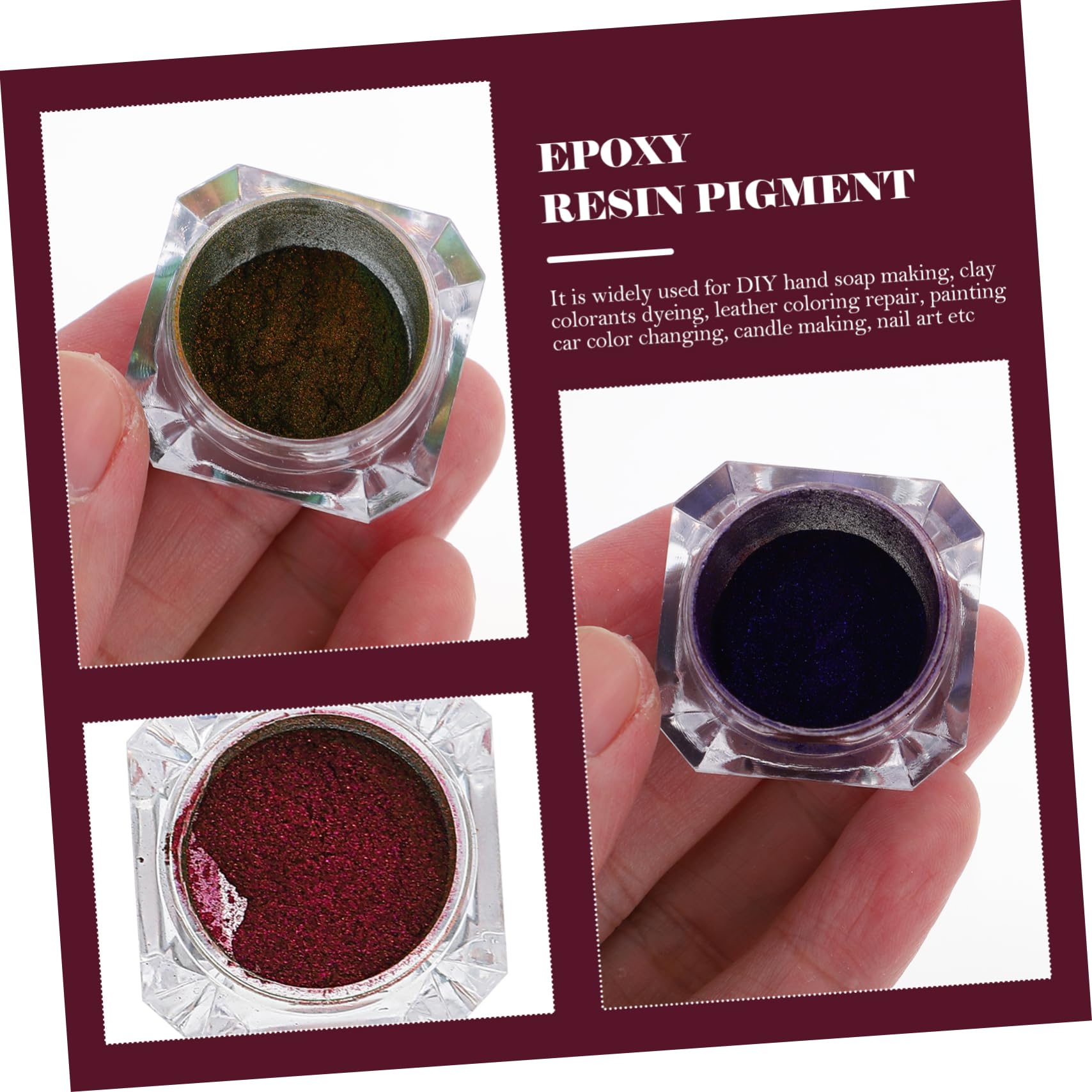 Operitacx 4 Pcs Epoxy Resin Pigment Safe Body-Friendly Pigments for DIY Crafts Beauty Projects