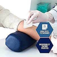 Vista 4 de MED PRIDE Almohadillas de gasa estéril envueltas individualmente, antiadherentes de algodón de 12 capas, altamente absorbentes para el cuidado