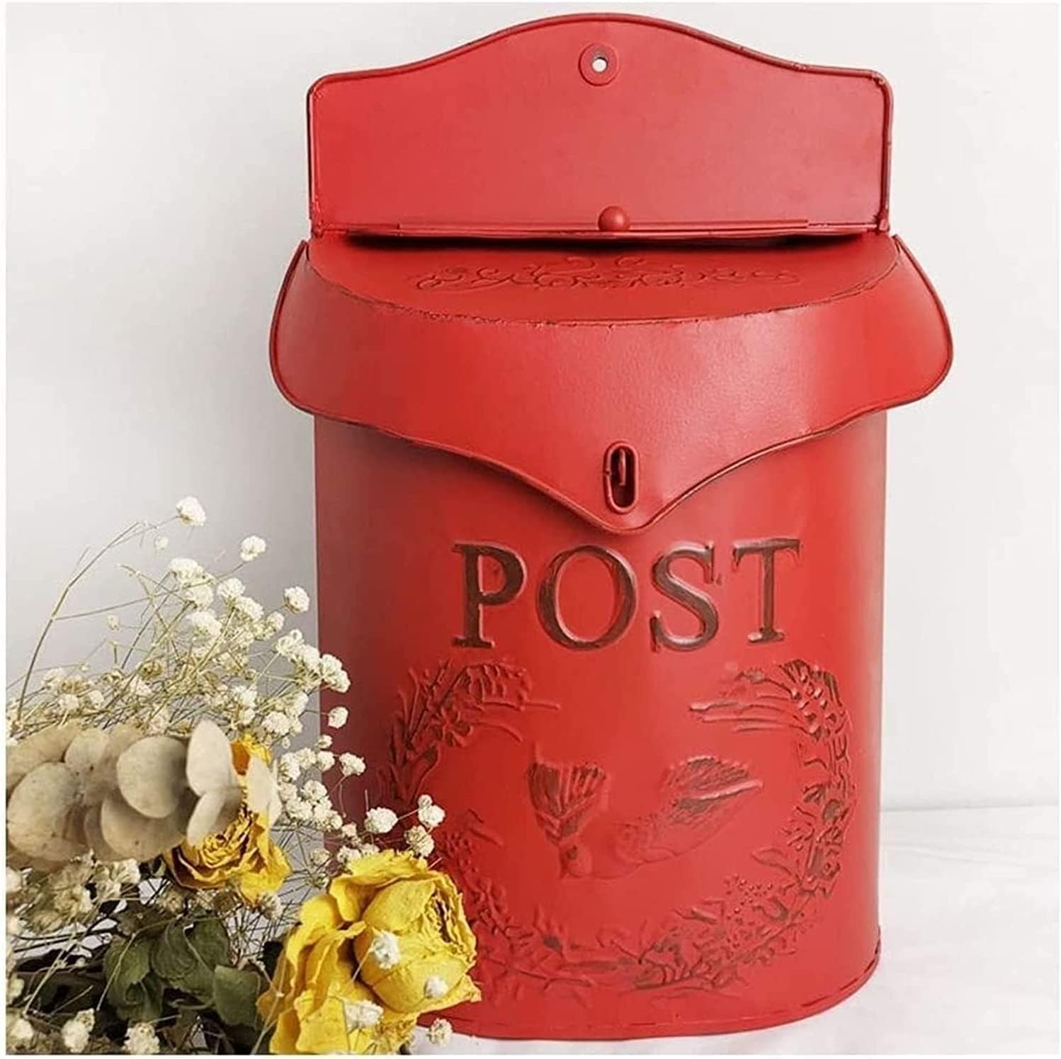 Mailbox Mailbox Iron Post Box Letter Box Amen Vintage Drop Box with Safety Lock Parcel Box Outdoor Garden Decoration Domestic
