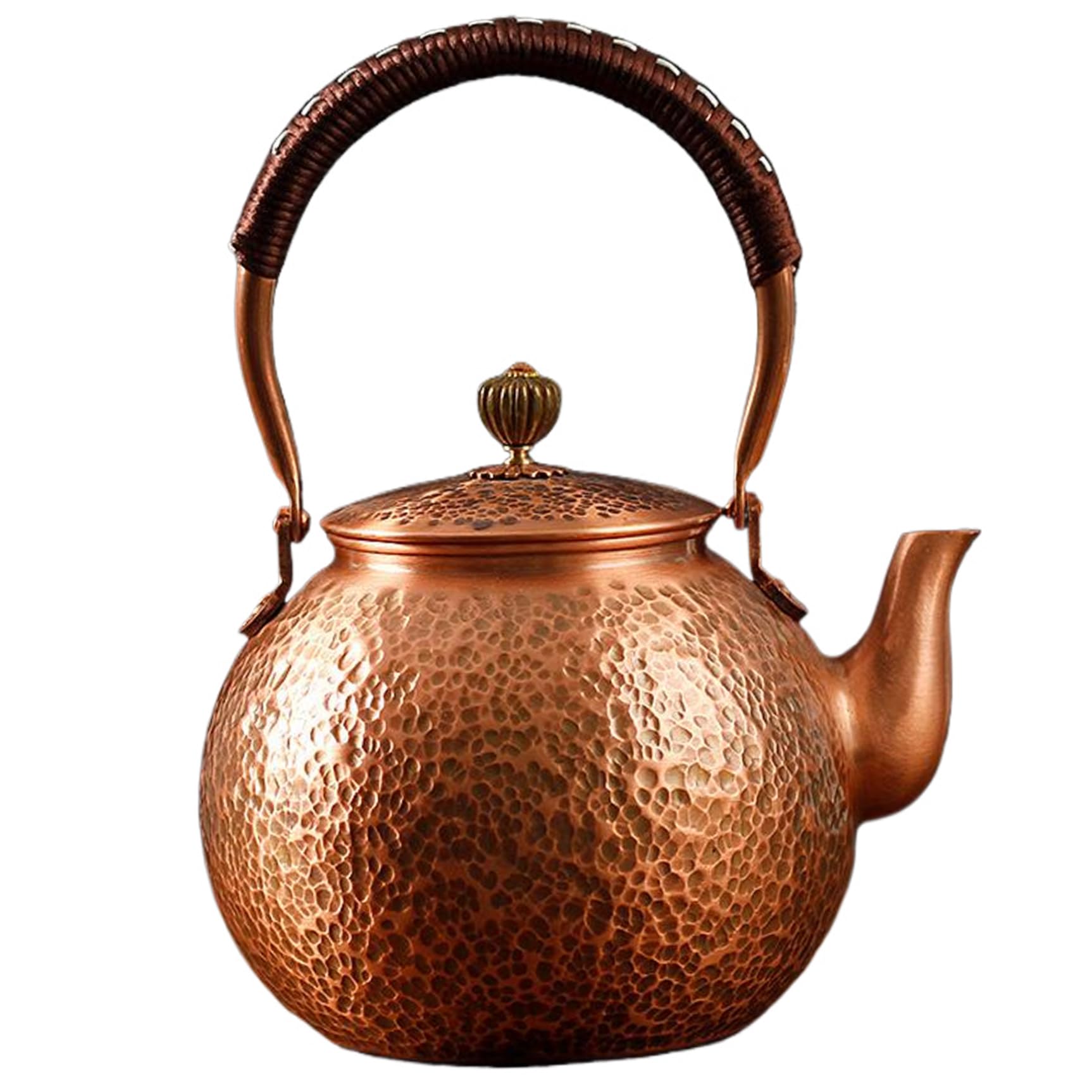 Kupfer-Teekessel für den Herd – dicke, authentische, handgefertigte Kupfer-Teekanne für Gasherd, Teeservice, Pfeifkessel, 2, 5 l Fassungsvermögen