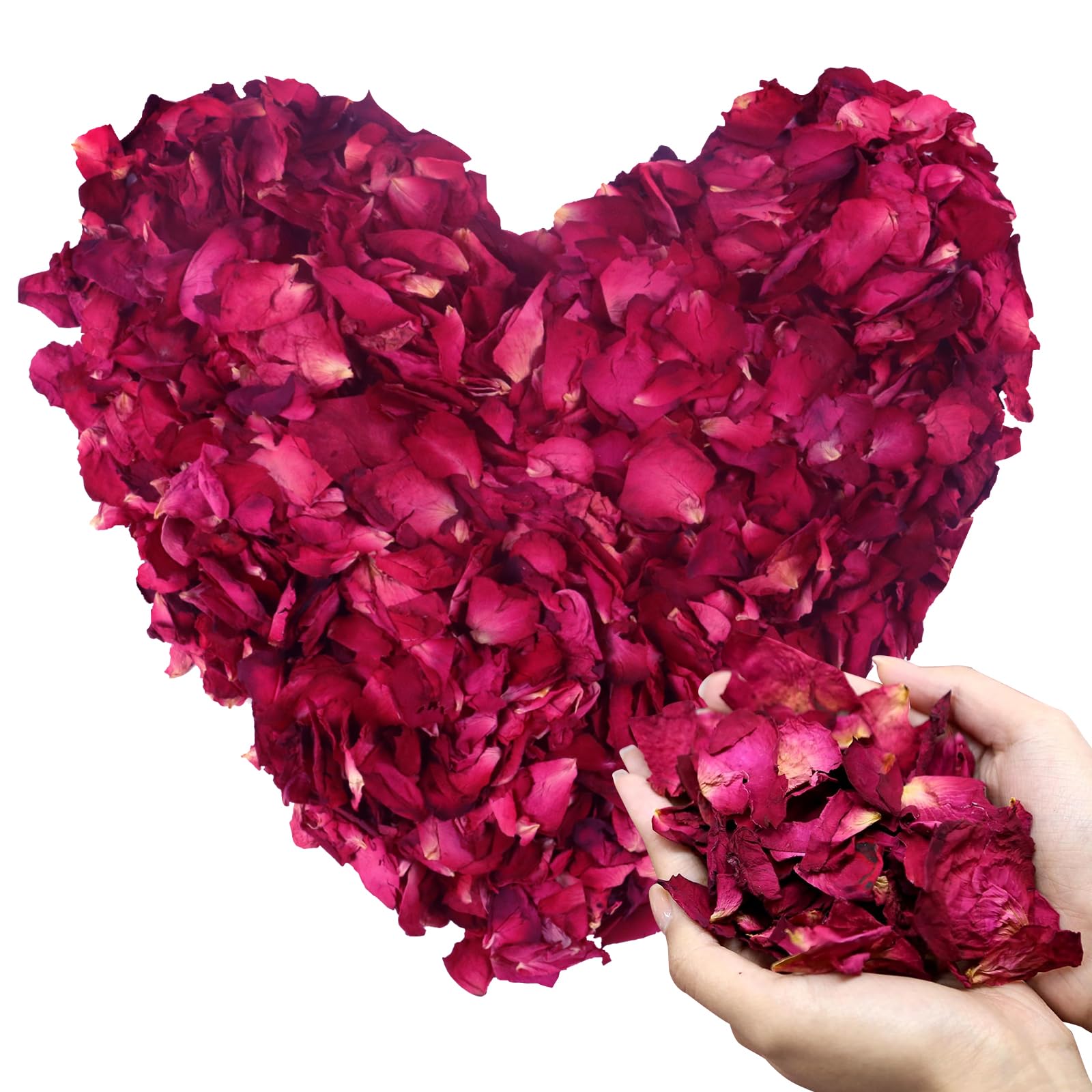 Wekuw Pétalos de rosa naturales,100g Petalos Boda Confeti de Pétalos Pétalos de Rosa Secos Naturales Confeti para Boda Biodegradable,para una Noche romántica, Boda, Fiesta, Decoración