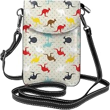 Passport, Credit Card Casual Smartphone Holder, Anti-Theft Waterproof Multifunctional Storage Organizer Unique Kangaroo Australia Wristlet Convertible Cross Body Bag