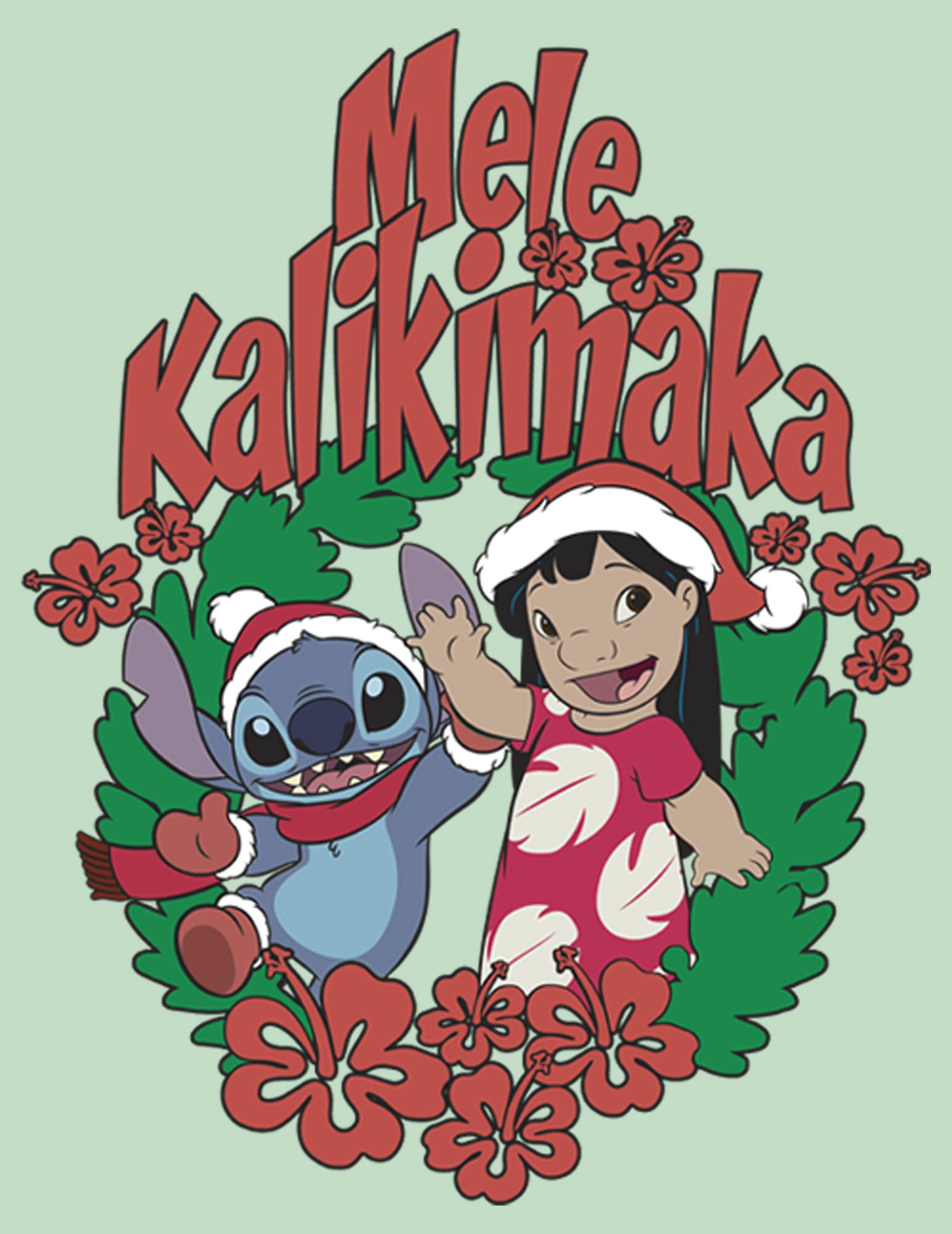 Disney Girls Lilo & Stitch Mele Kalikimaka Stitch dziewczęca koszulka wrzosowa