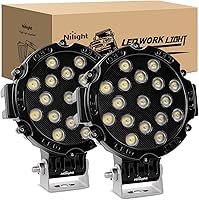 Vista 10 de Nilight 2 focos Cree de luces LED todoterreno, redondas, 185 vatios, para trabajar y conducir, rojo, Rojo