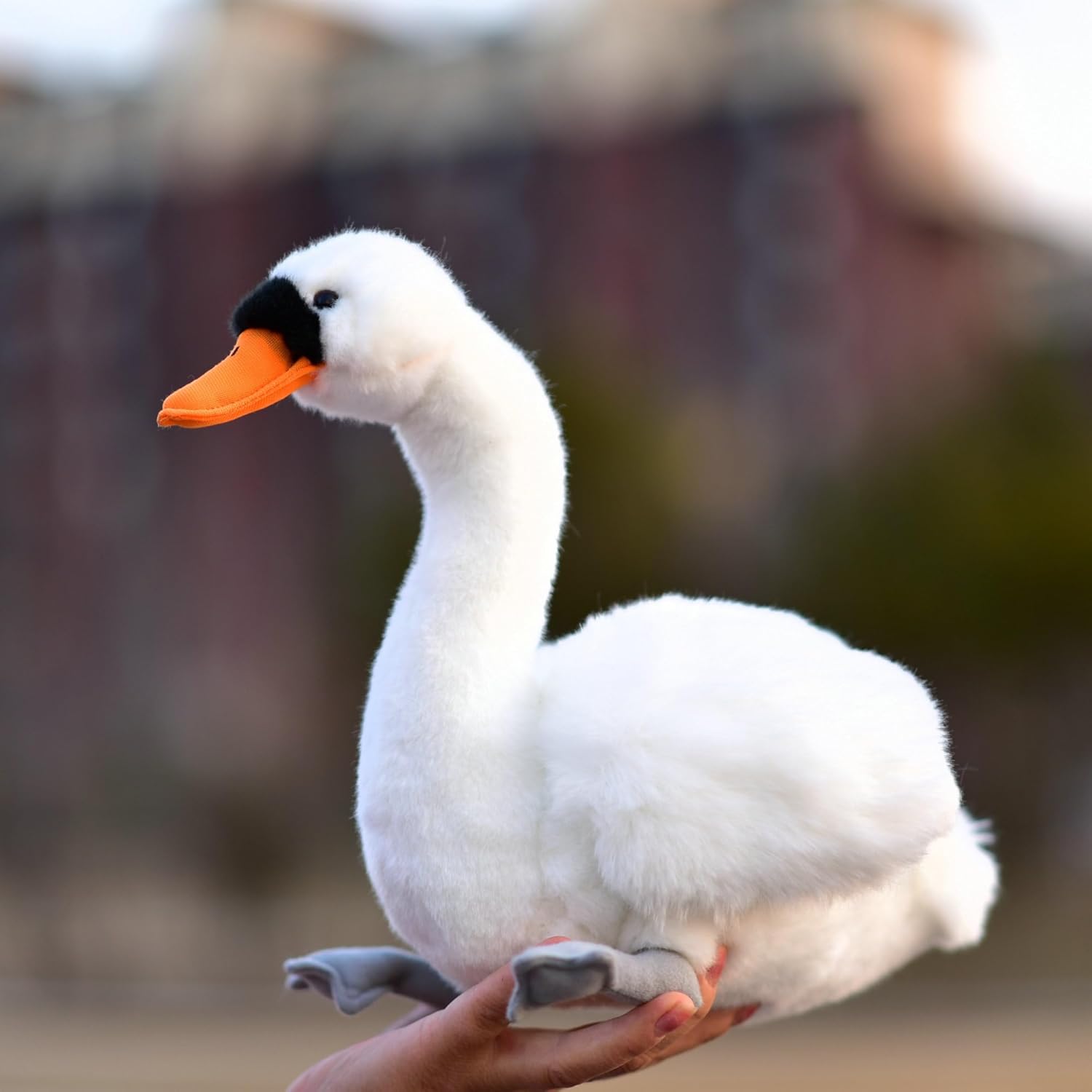 Simulated Swan Plush Toy Realistic Black Swan Doll Children's Festival Gift Neck and Feet with Aluminum Wire Can Sit Stable on the Desktop