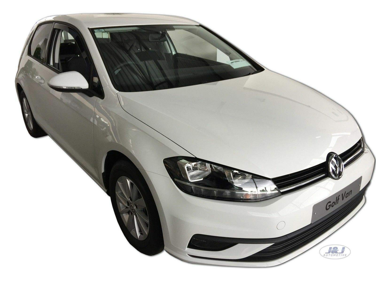 J&J AUTOMOTIVE Deflettori d'Aria per Volkswagen Golf 7 3-Porte 2012-2019, Set da 2 Pezzi, Nero fumé Oscurato Heko