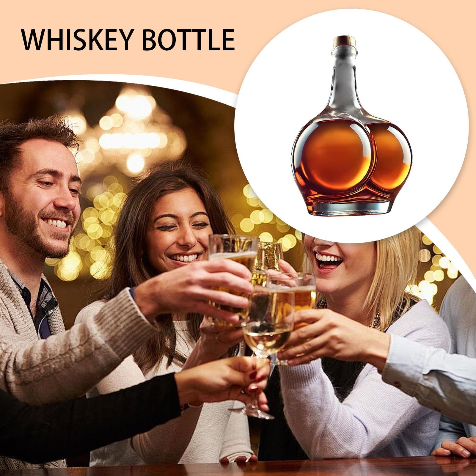 Carafe à Décanter Amusante Pour Whisky, Bouteille En Verre En