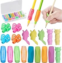 18 Pcs Pencil Grips for Children Handwriting, Pen Holder Training Grip Soft Silicone Ergonomic Corrector Writing Tool - For Left and Right Handed - Comfortable Writing Aid for Kids Students Adults
