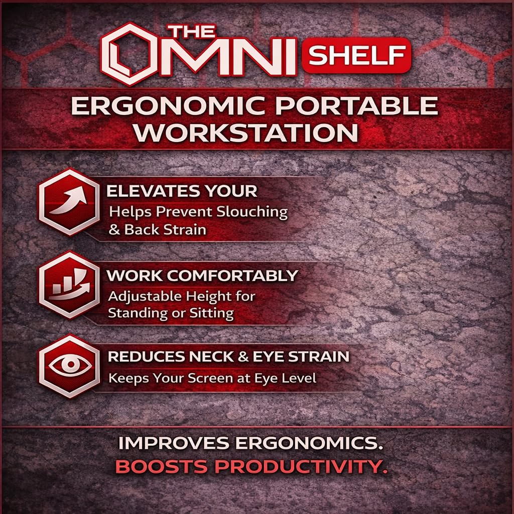 The OmniShelf Portable Workstation Magnetic Toolbox Laptop Stand w 50 lb Capacity Hands Free Workstation Attach to HVAC Trucks Walls Poles etc. Model # OSO1 - Magnets product thumbnail 5