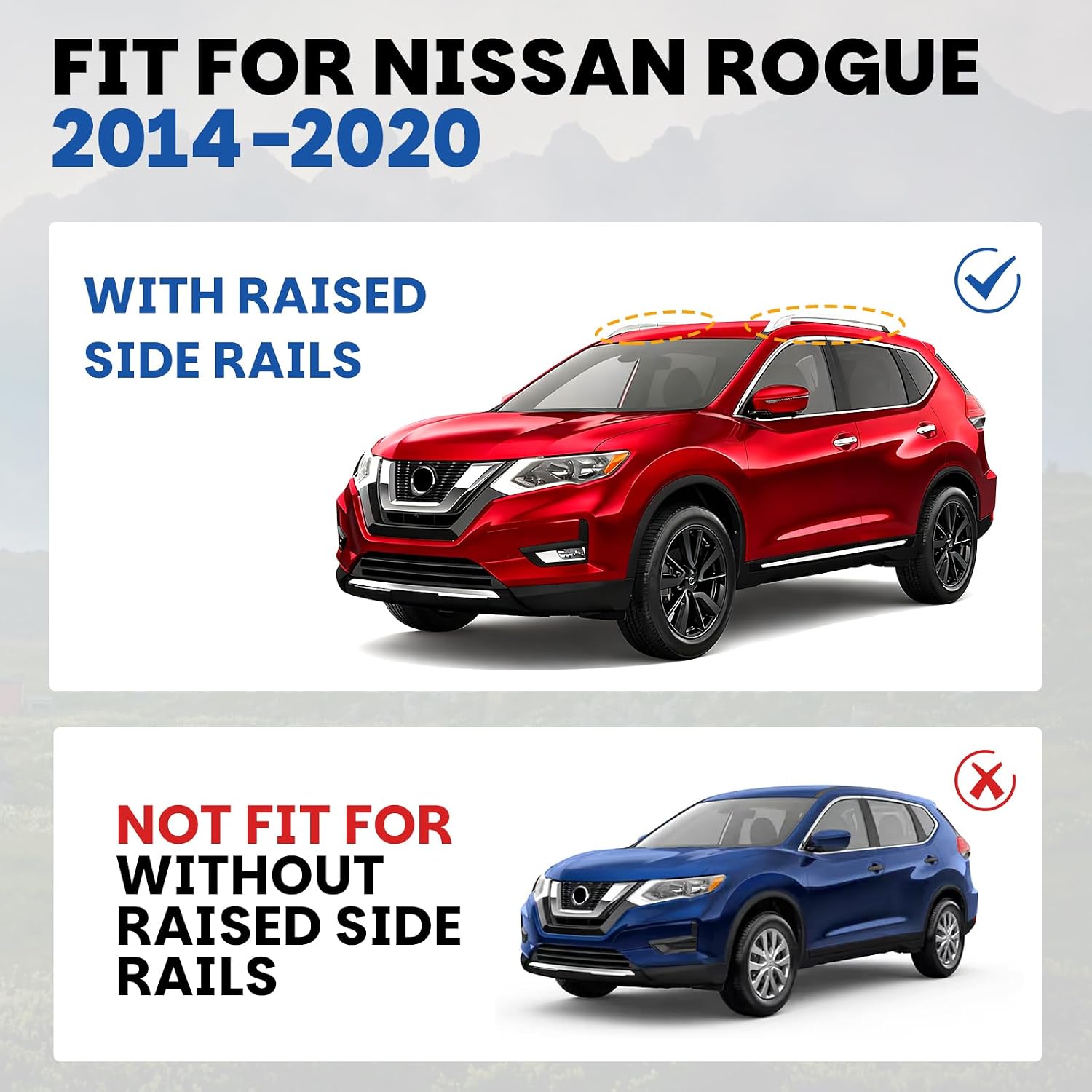 Upgraded Heavy-Duty Roof Rack Cross Bars Fit for 2014-2020 Nissan Rogue, 220LBS Crossbars Rooftop Cargo Carrier Bars Bike Luggage Accessories