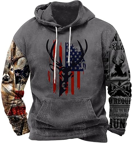 Hoodies for Men Pullover, Men's Workout Hoodie Lightweight Aztec Ethnic Hooded Sweatshirt Casual Ethnic Print Tee