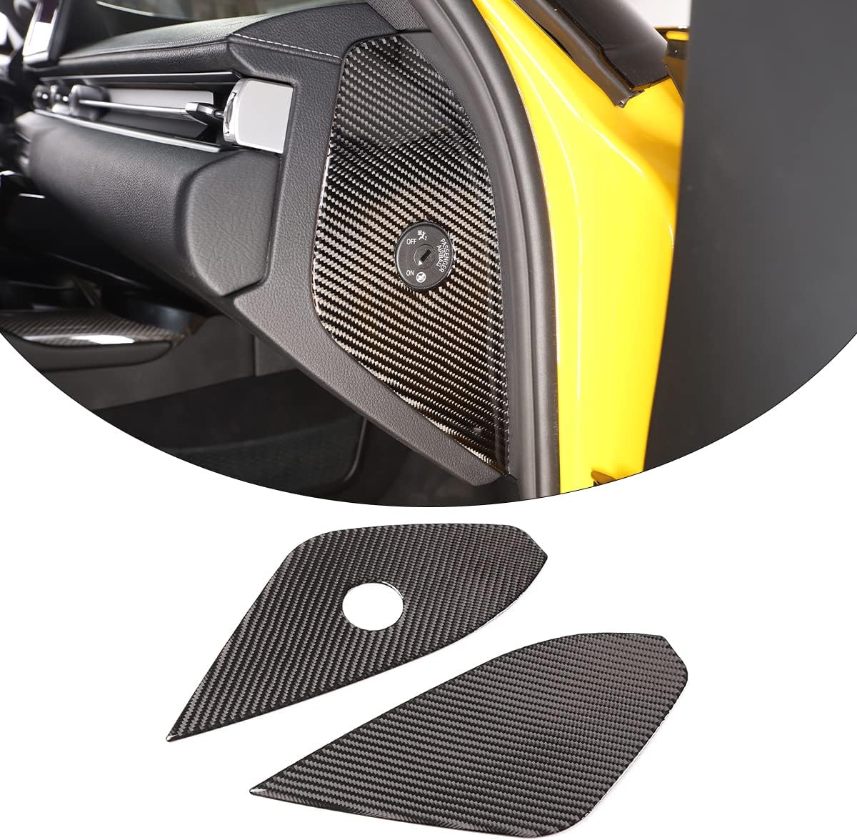 Soft Carbon Fiber Car Door Anti-Collision Buffer Mat Sticker Trim Compatible with Toyota Supra GR A90 A91 MK5 2019 2020 2021 2022 2023 2024 (Black Carbon Fiber)