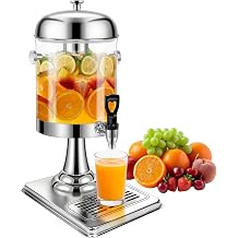 2.2 Gallon Beverage Dispenser with Stand, Drink Dispenser for Parties, Stainless Steel Juice Dispensers with Spigot,Ice Core and Tray,Cold beverage dispenser for Parties, Buffet Cafeterias, Homes