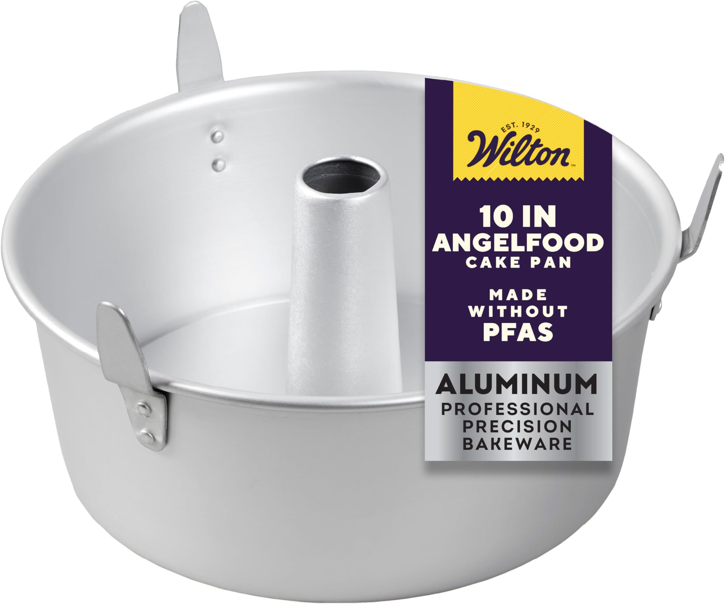 Wilton Aluminum Angel Food Tube Cake Pan - Natural Anodized Aluminum Baking Pan - Made Without PFAS - Will Not Rust - Offers Even Heating - 10 x 4 Inches