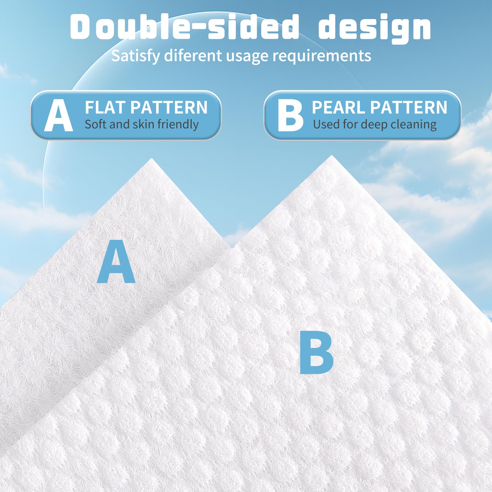 100-Count Disposable Cotton Face Towels, Soft Wet & Dry Facial Wipes