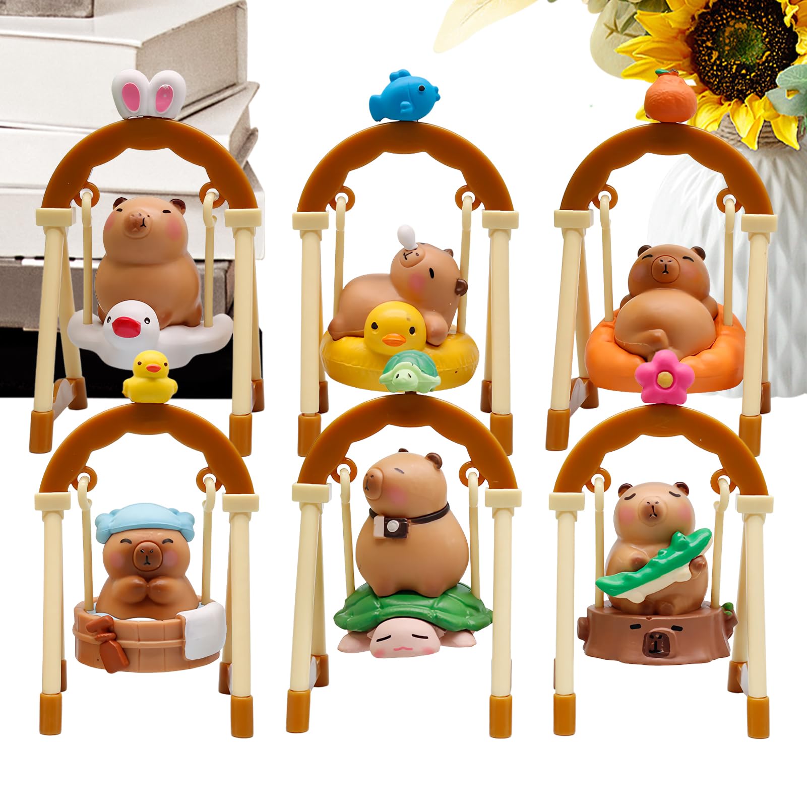 Figurine Capybara Jouet Miniature Animaux Décoration Table et Étagère