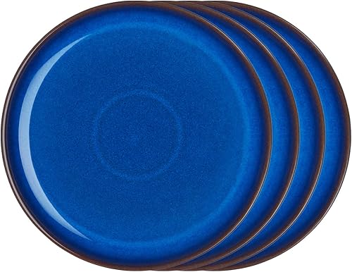 Denby IMP-004B4 Imperial - Juego de 4 platos llanos para ensalada talla única color azul cobalto