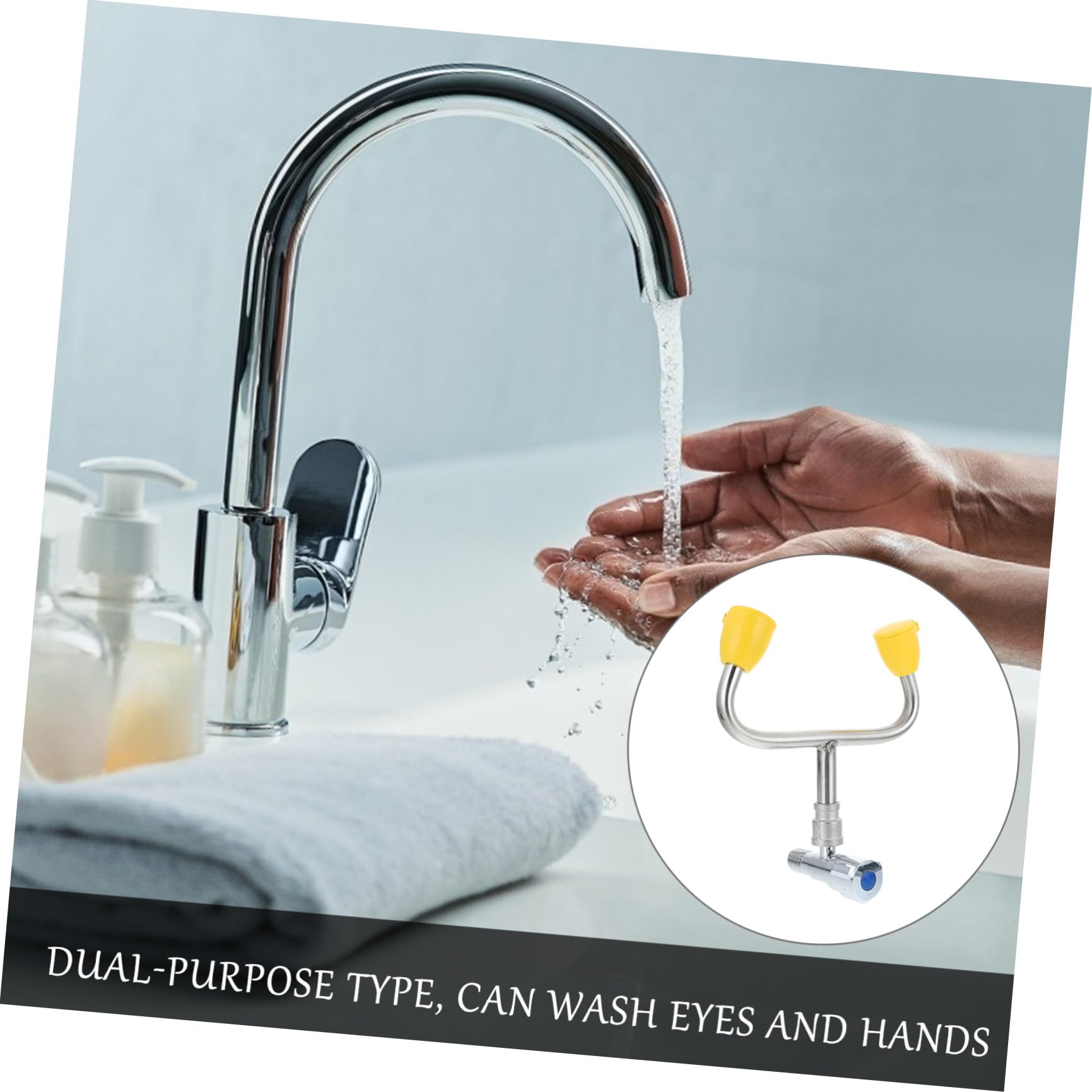 Edelstahl Augendusche Wasserhahnmontiert für Notfall, Augenspülung