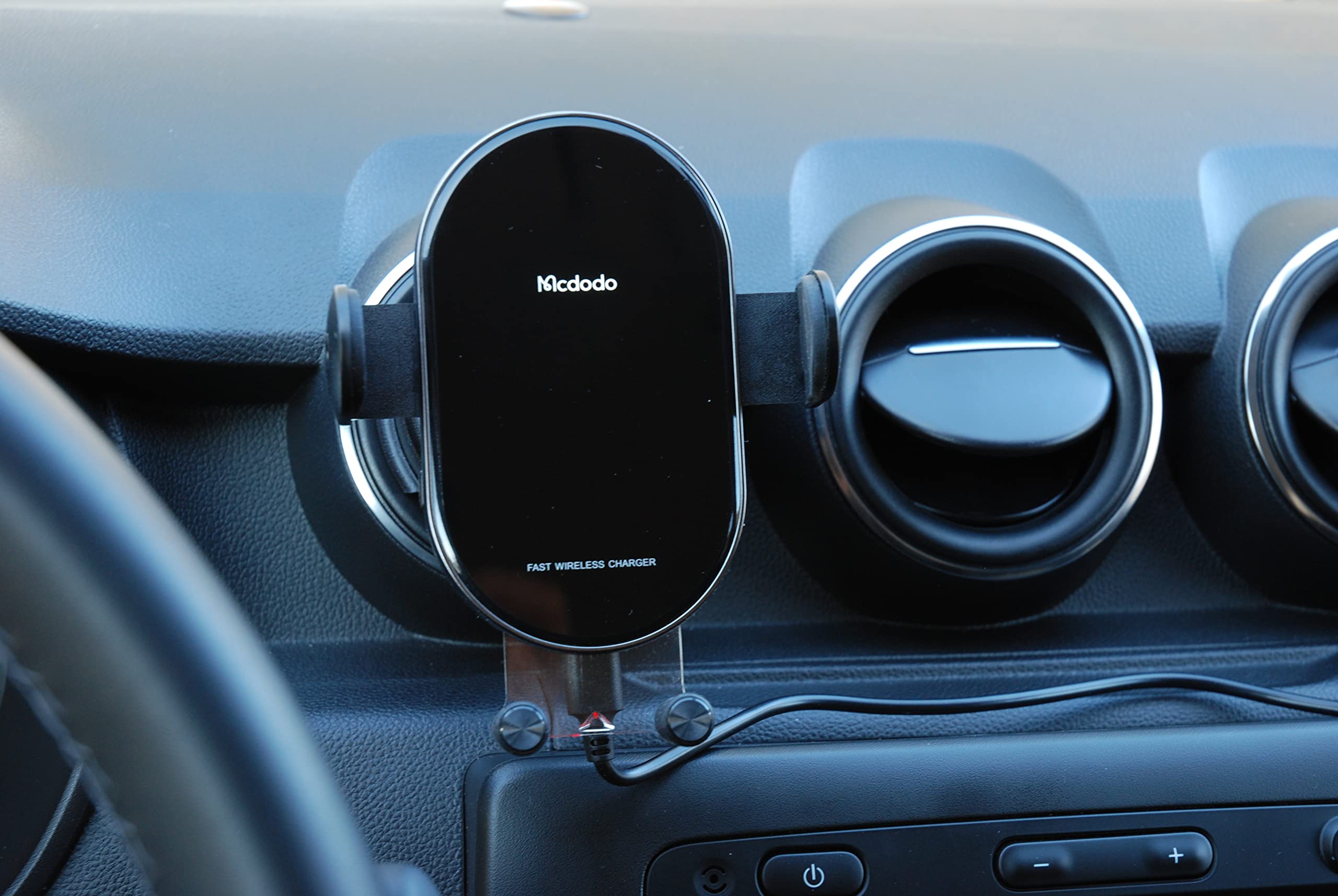 15W Supporto per Telefono con Funzione di Ricarica I Compatibile con Prese d'Aria Rotonde Dacia I Porta Cellulare con Ricarica Induttiva I per Duster Sandero Dokker Logan