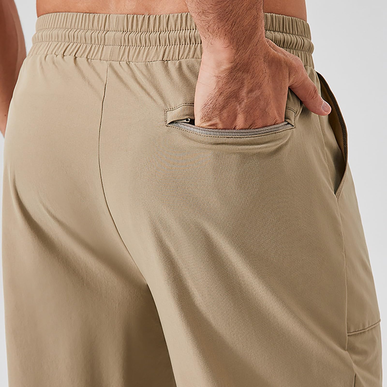 Pantaloni sportivi da uomo lunghi e dritti, con elastico in vita, leggeri