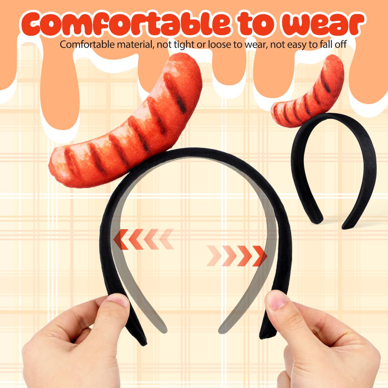 CALLARON Bandeau de hot-dog Mini Cheveux Alimentaires Mignon Lave Visage Chapeaux Femmes Serre-tête Chapeaux Filles Coiffe pour Carnaval Fête Accessoires de Costume