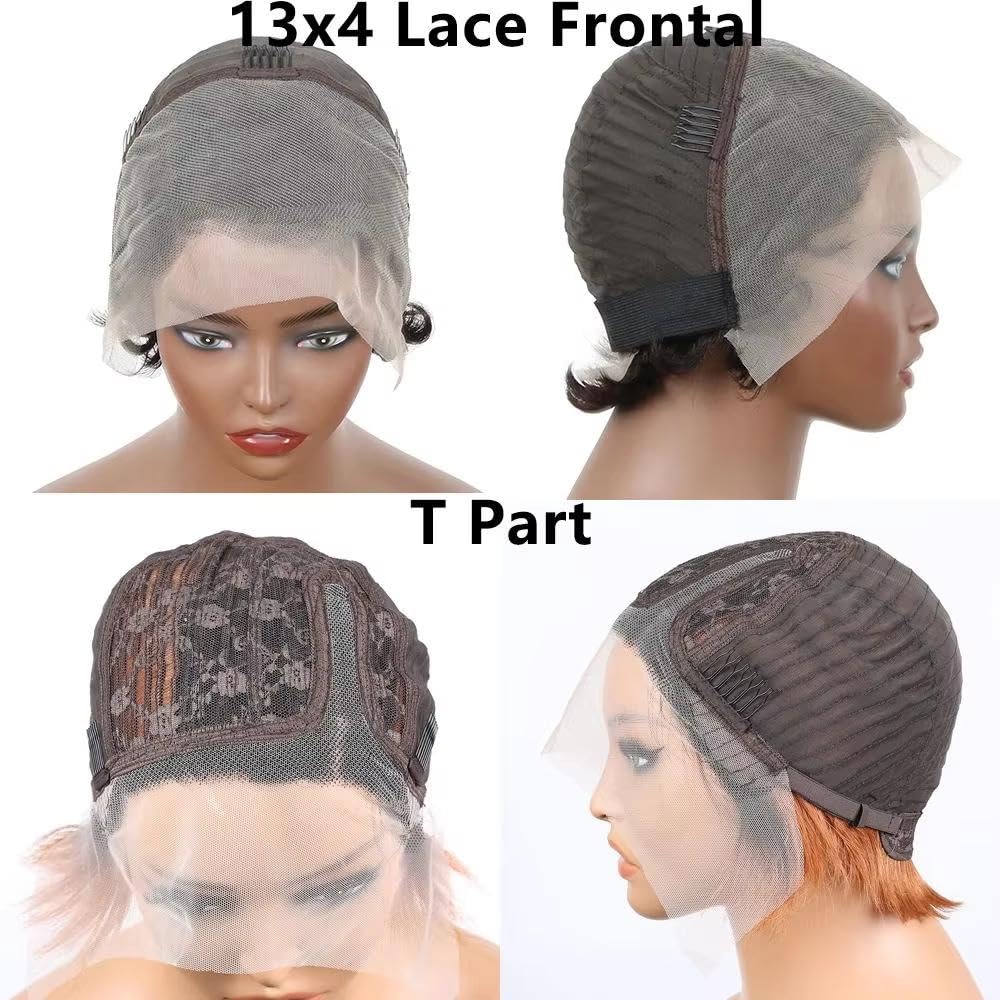 Haarpflege 13x4 Transparente Lace-Front-Perücken Für Frauen Kurze Bob-Perücke Vorgezupftes Echthaar 200 Dichte(2,T Part 180 Density)