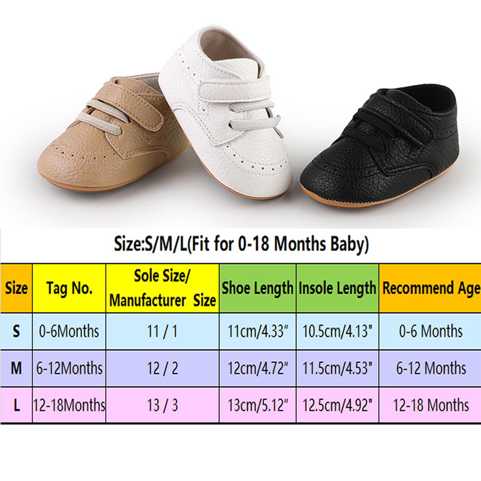 RVROVIC Baby Boys Girls Sneakers Anti-Slip Oxford Loafer Flats Infant Toddler PU Leather Soft Sole Baby Shoes — view 6
