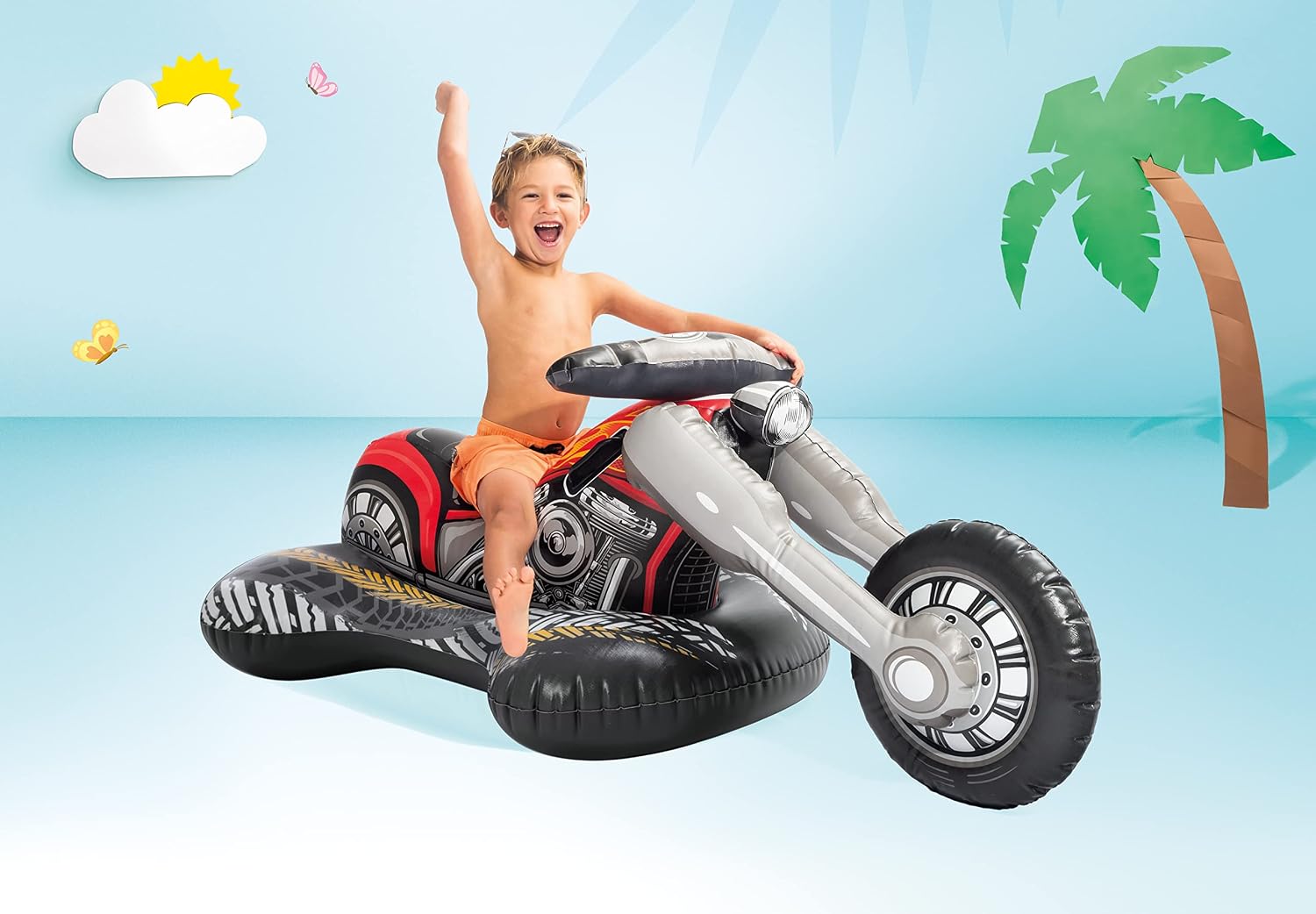 Intex Cruiser Motorcycle Ride-On Pool Toy, for Ages 3+, Multi