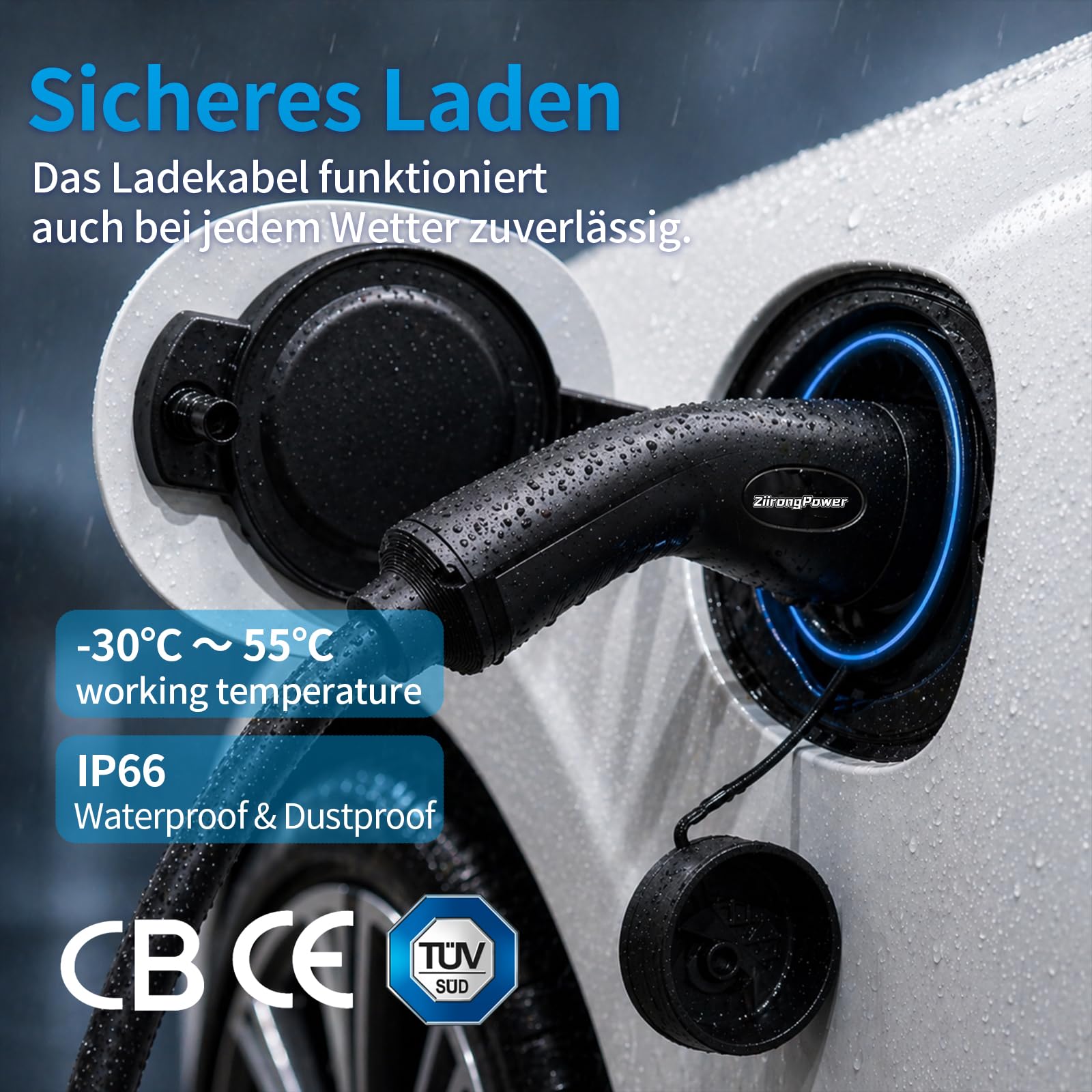 Typ 2 Ladekabel 11kW 9M 16A Ladekabel Elektroauto 3 Phasig für E Auto EV/PHEV mit Tasche Geeignet für Model S/3/X/Y e-Golf ID.3 i3/i8