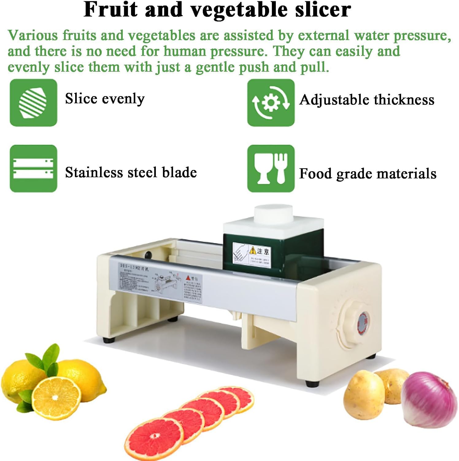 Manual Fruit Vegetable Slicer, Mandoline Slicer for Kitchen, 0-15 Gear Adjustment, Slice Thickness 1-10mm,for Cooking Enthusiasts Kitchen, for Citrus, Potato, Home and Outdoor Use
