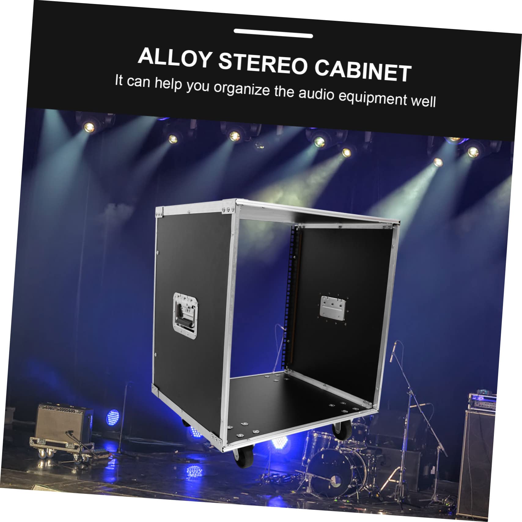 Gabinete estéreo móvil – Estante de audio de aleación para micrófonos, altavoces y accesorios – Soluciones de almacenamiento versátiles para uso doméstico y estudio