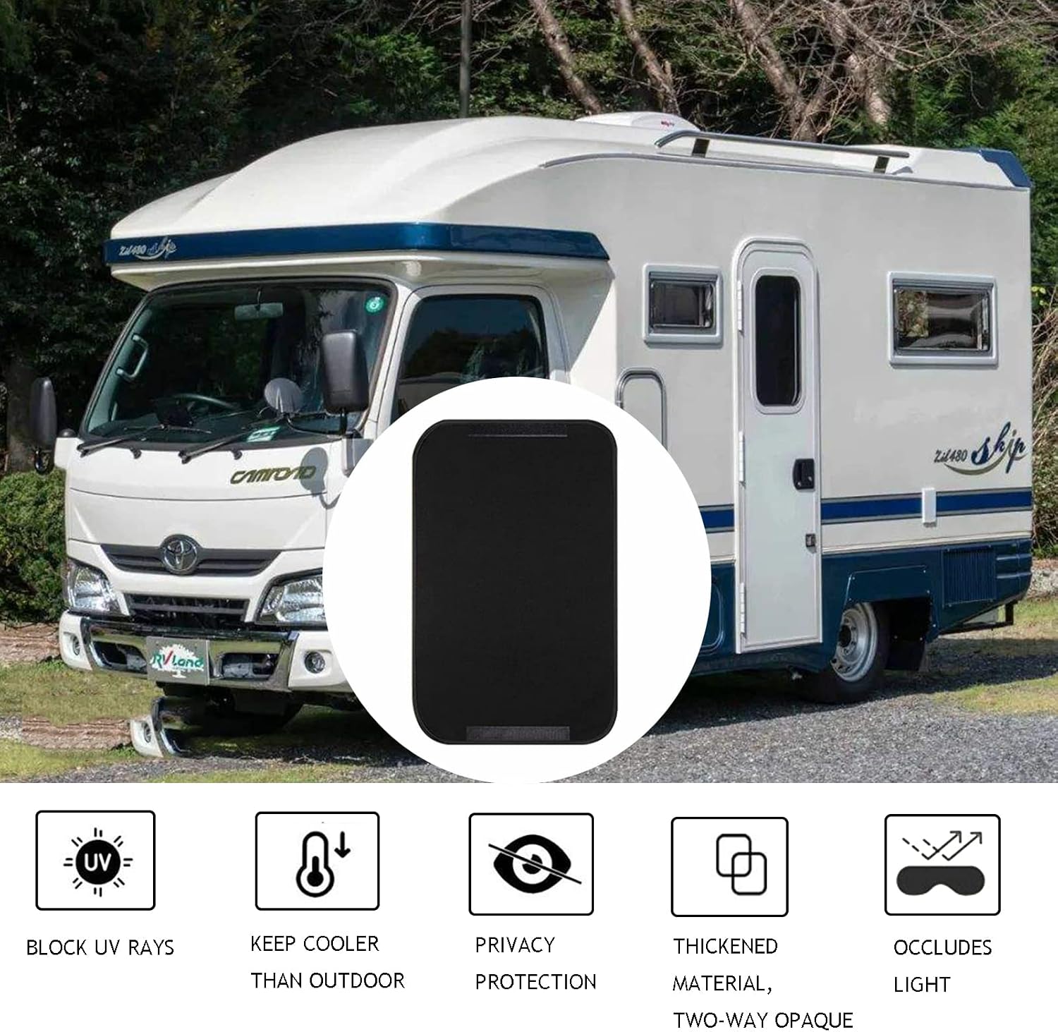 2 Pack RV Door Window Shade Cover,16 x 25 inch Camper Sunshade Privacy Screen Window Cover Waterproof & UV Protection,for Travel Trailer Motorhome Camper Window