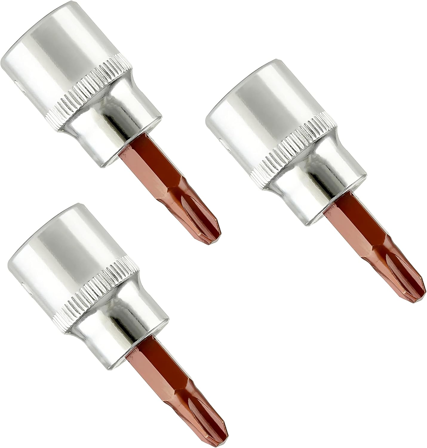 1/4" Drive PH1 (#1) Phillips Bit Socket, S2 Steel Screwdriver Bits, Heat Treated CR-V Socket 1.46" Length, 3PCS