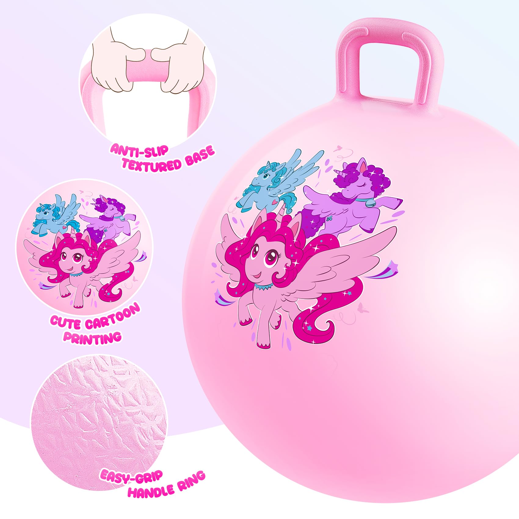 Vastoy 18 Inch Hopper Ball for Kids 3-6 Years, Anti-slip Space Hopper with Hand Pump - Image 2