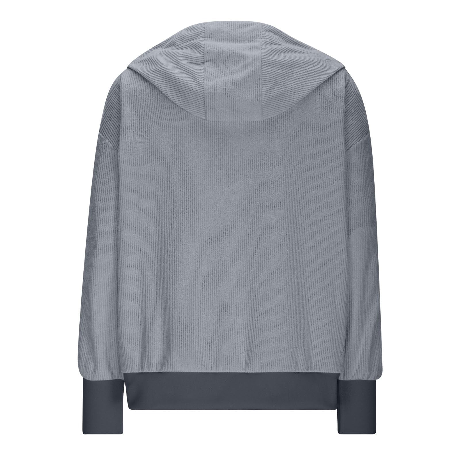 Generisch Cord Jacke Damen Übergangsjacke Grau Cordjacke Mit Kapuze Mantel