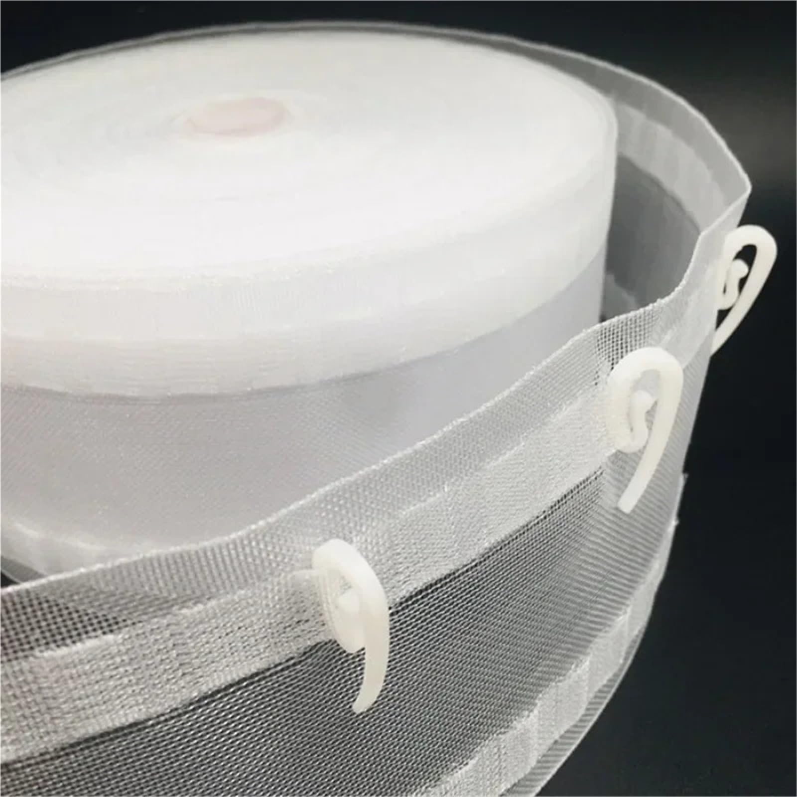 Rufflette pour Rideaux 10/20/30/50M Blanc Rideau Ruban de Titre Crochet Tige Poche Tirer plissé Bricolage Maison Couture Accessoires(30M)