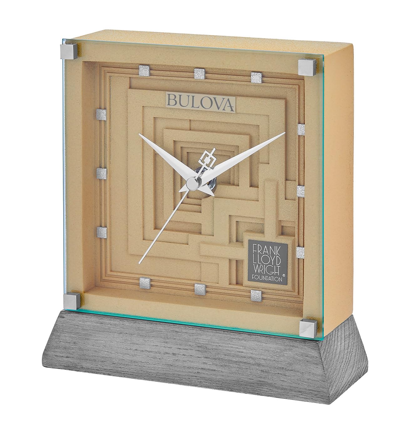 Amazon.com: Bulova Ennis Table Clock B7755 | 7″ Frank Lloyd Wright