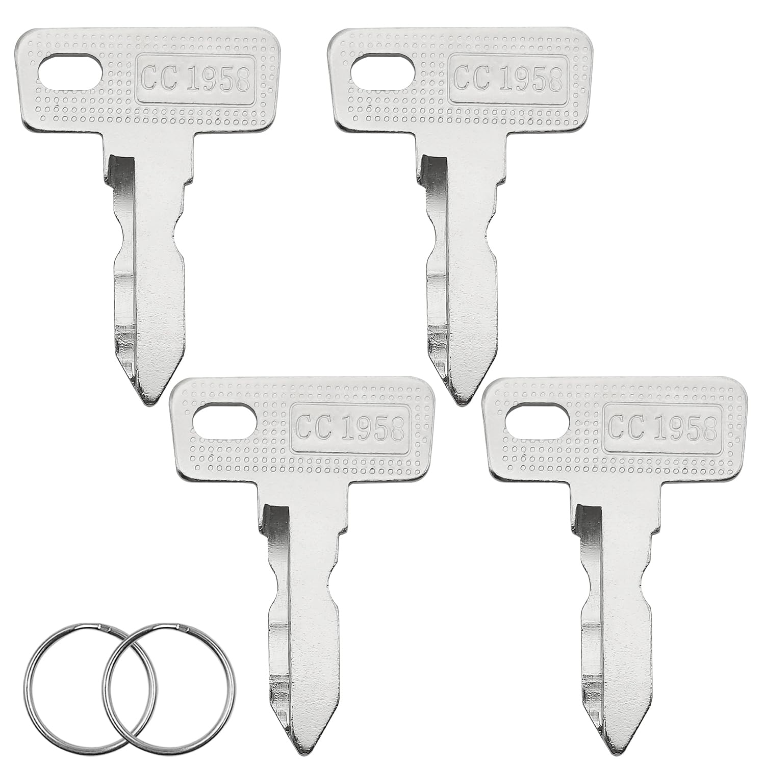 AYWFEY 4 Pack Golf Cart Keys, Golf Cart Key Replacement Compatible with 1982-Up Club Car Precedent DS and Tempo Gas Electric Golf Carts, Replace Part Number 1012505 AM10079, with 2 Key Rings
