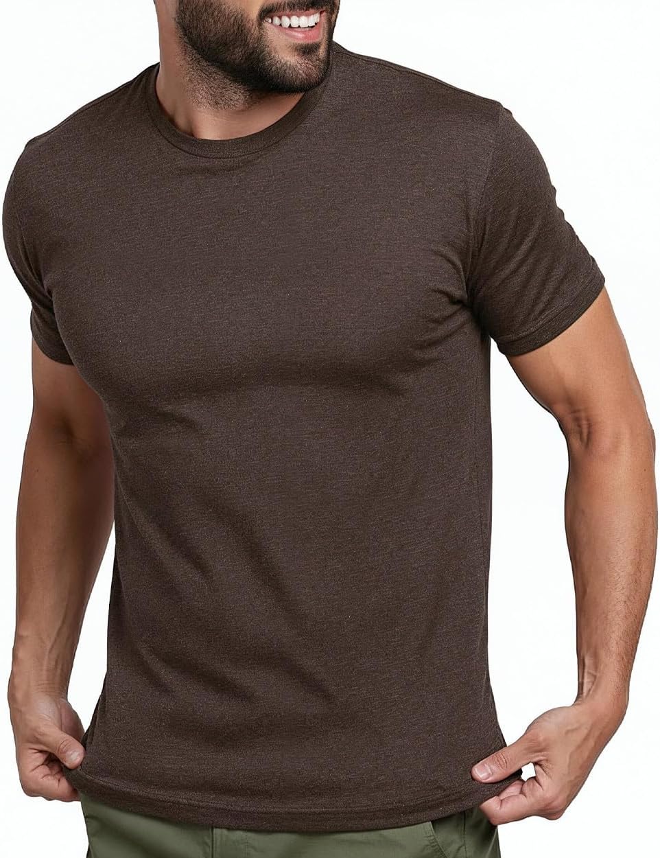 INTO THE AM Men's T-Shirts Soft Cotton Blend Crew Neck Tee S - 4XL Athletic Fit Plain & Logo Basic T-Shirt for Men